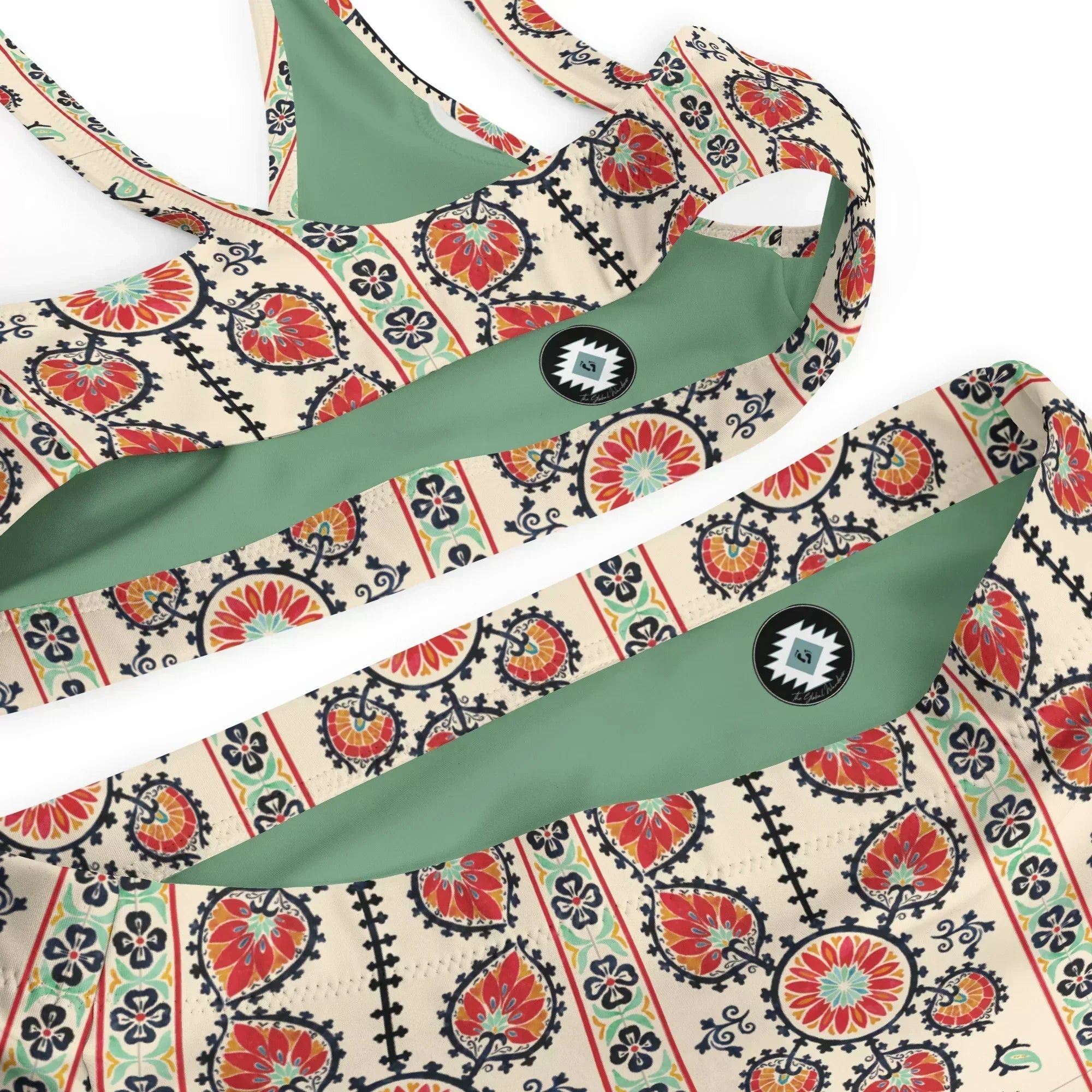 Tashkent Suzani Recycled High-Waisted Bikini - The Global Wanderer