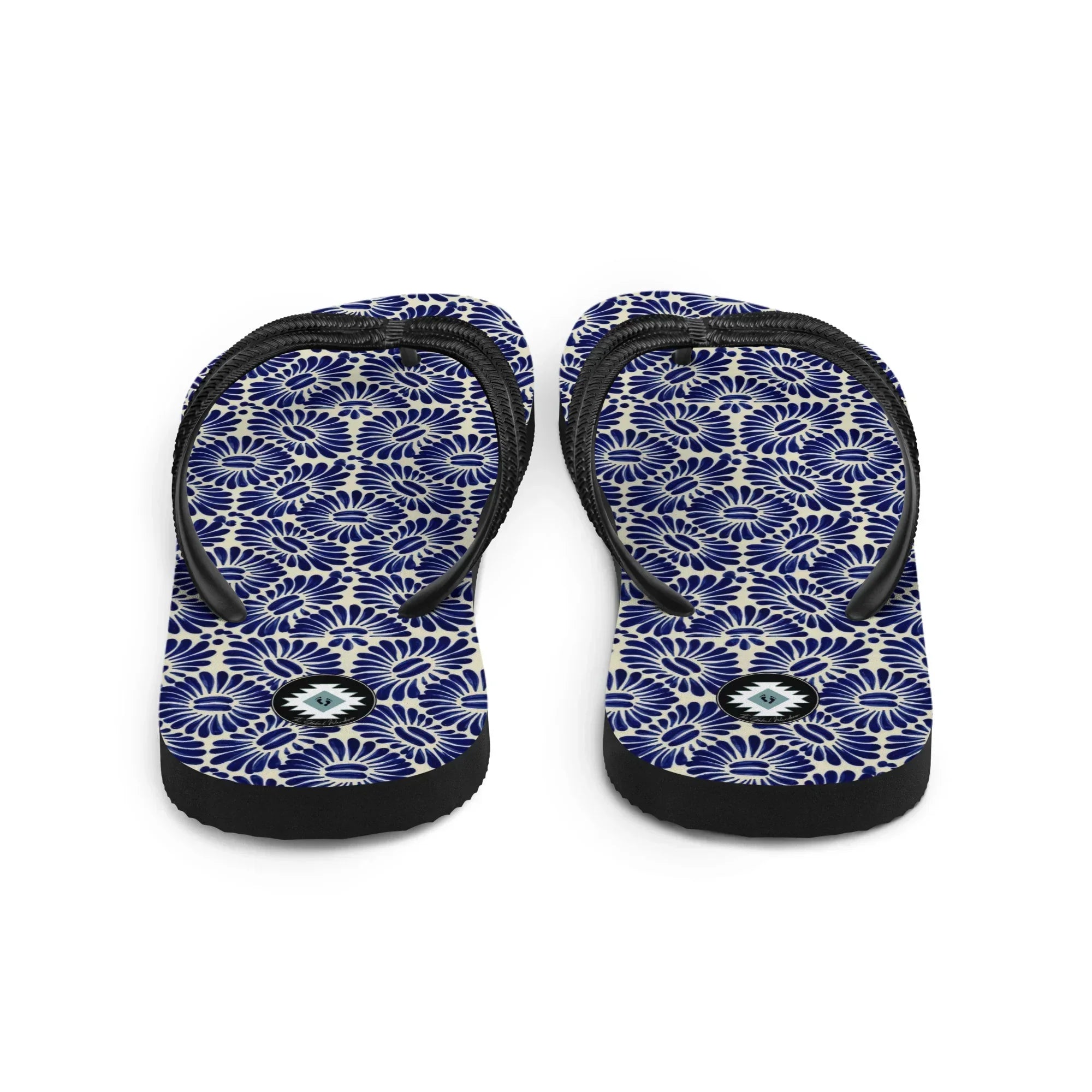 Tlaxcala Talavera Tile Flip Flops - The Global Wanderer
