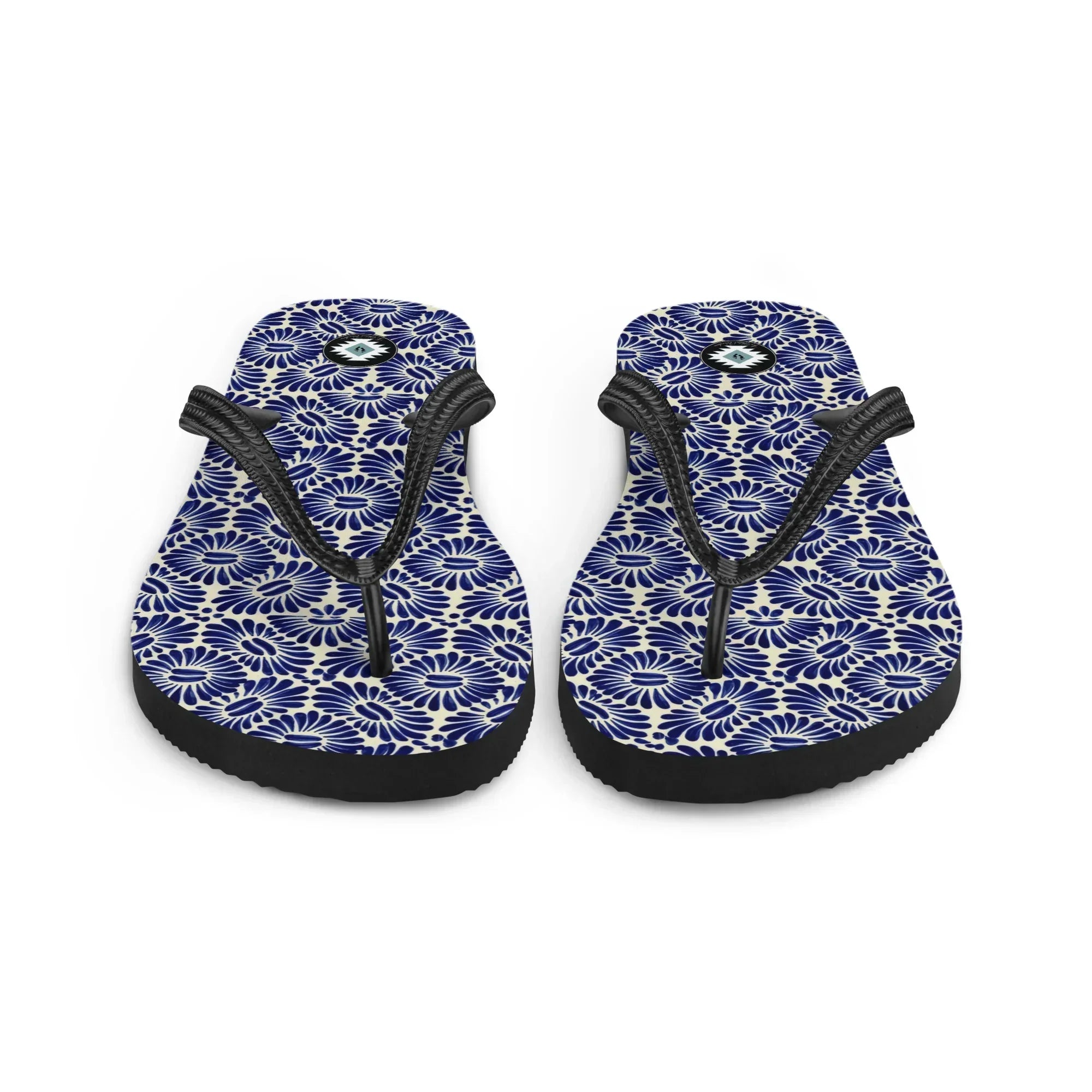 Tlaxcala Talavera Tile Flip Flops - The Global Wanderer