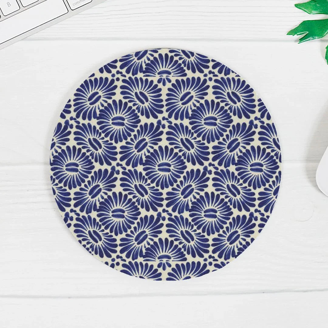 Tlaxcala Talavera Tile Mouse Pad - The Global Wanderer