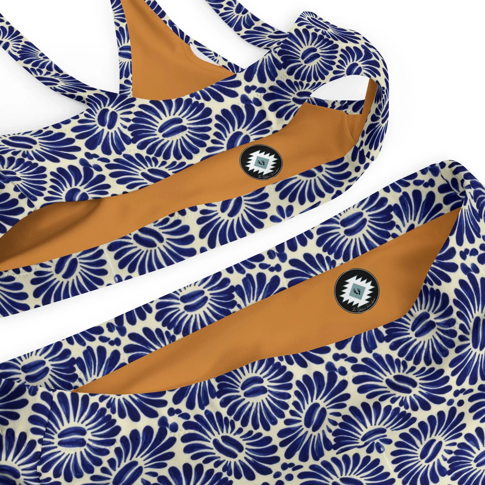 Tlaxcala Talavera Tile Recycled High-Waisted Bikini - The Global Wanderer