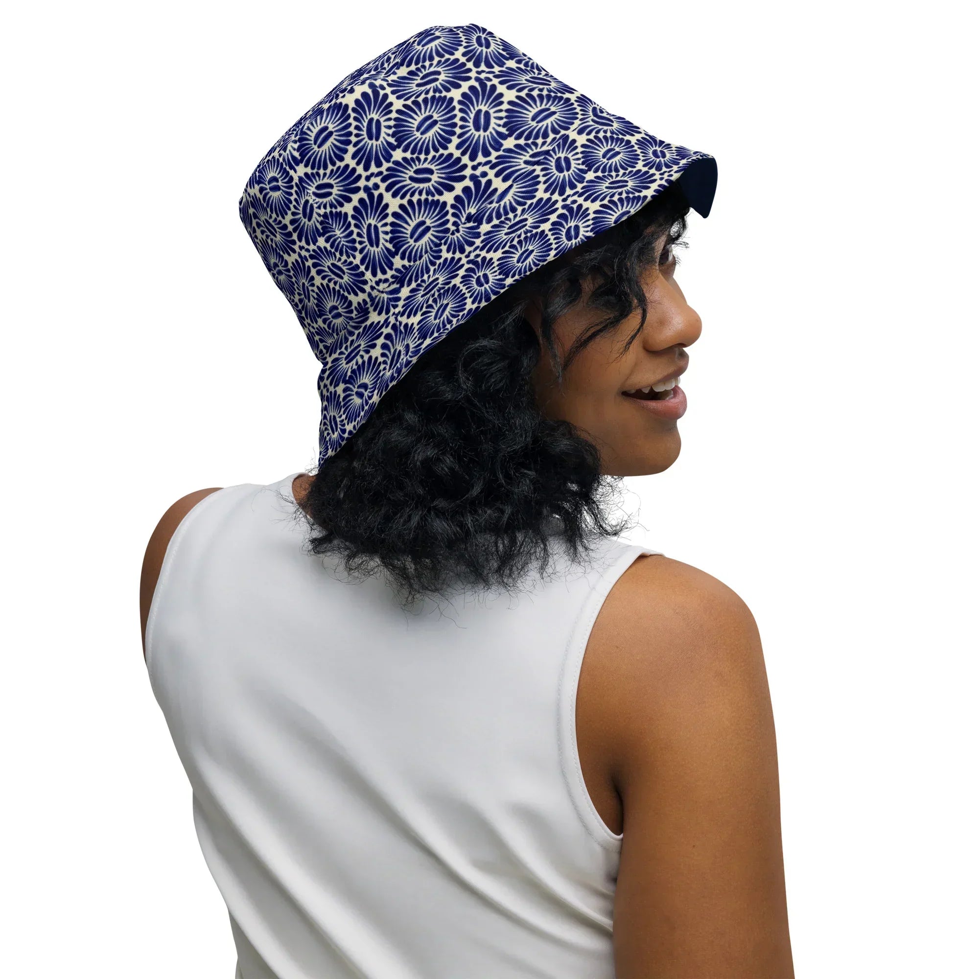 Tlaxcala Talavera Tile Reversible Bucket Hat - The Global Wanderer