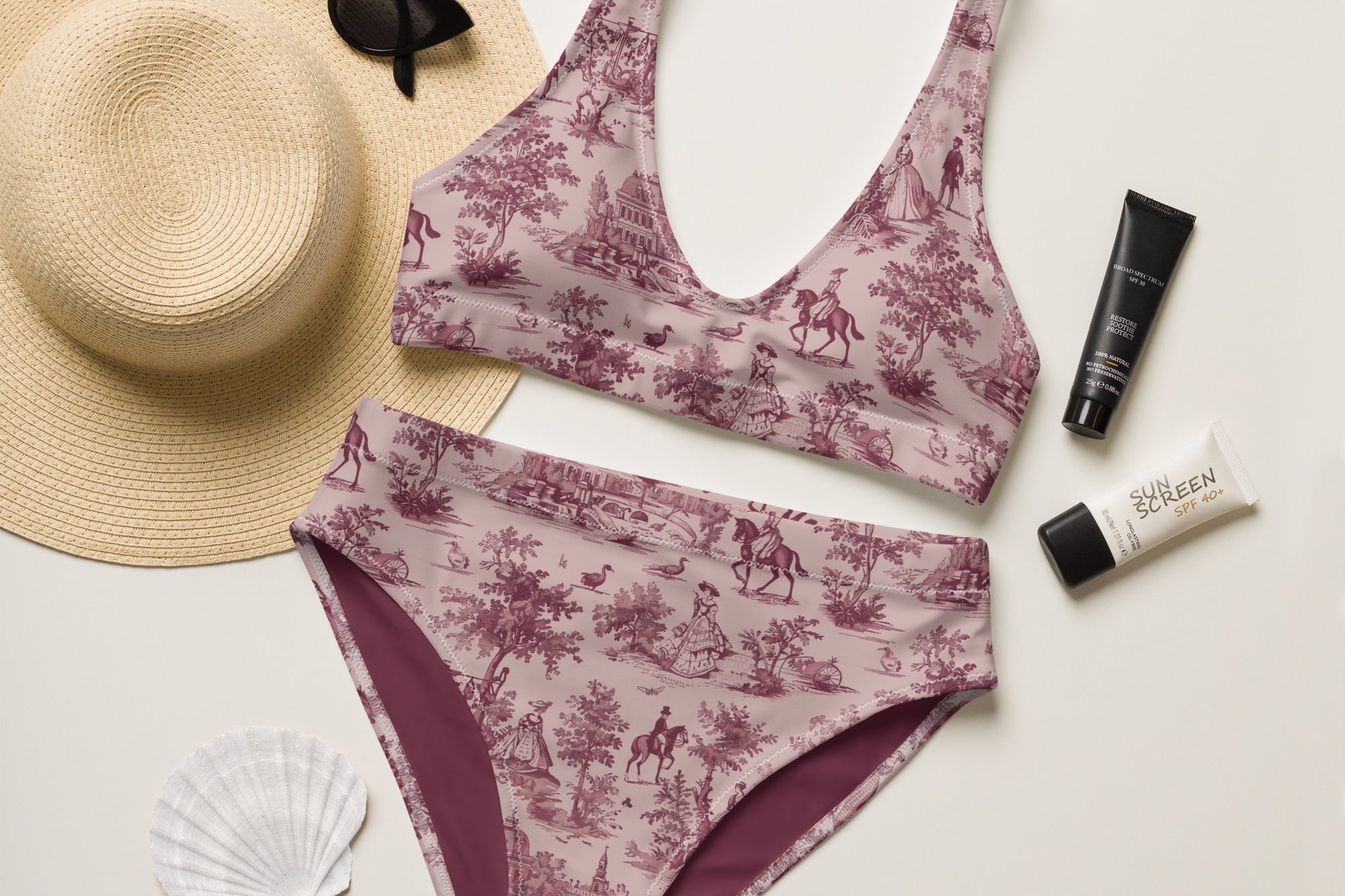 Toile de Paris Recycled High-Waisted Bikini - The Global Wanderer