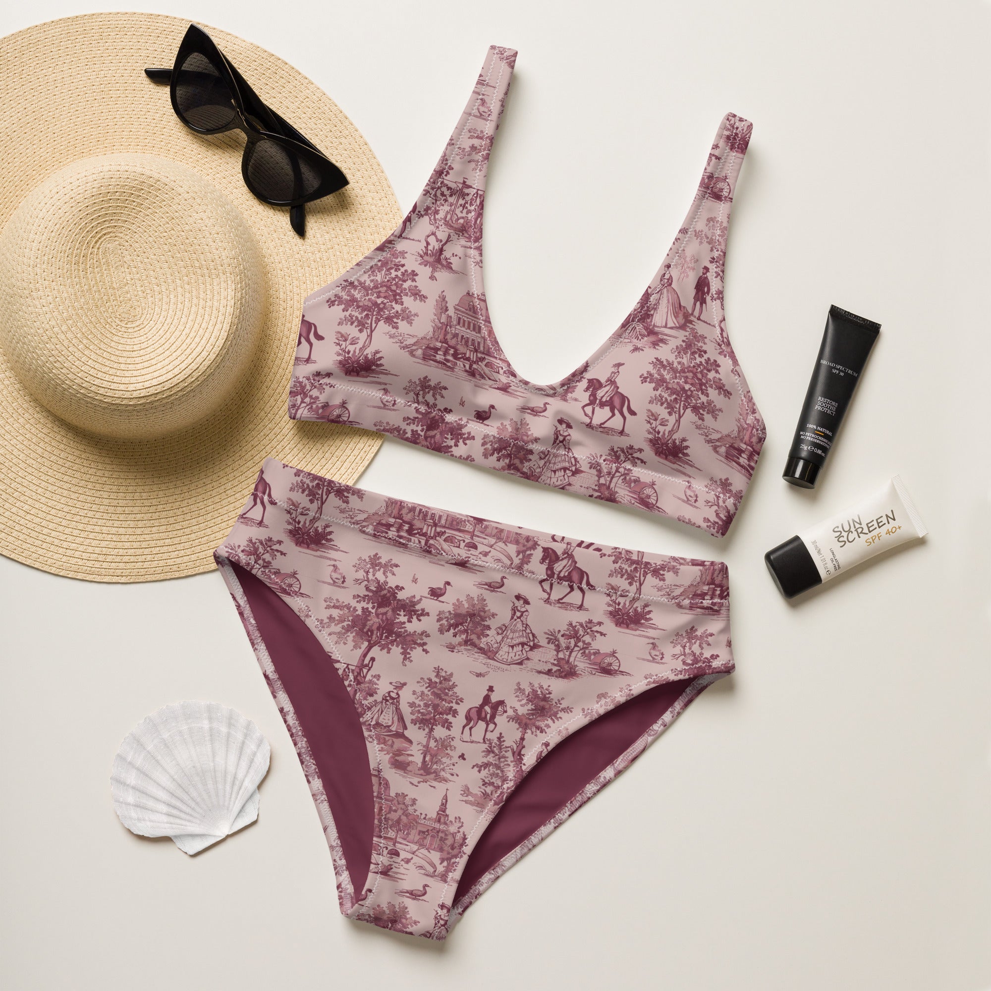 Toile de Paris Recycled High-Waisted Bikini - The Global Wanderer