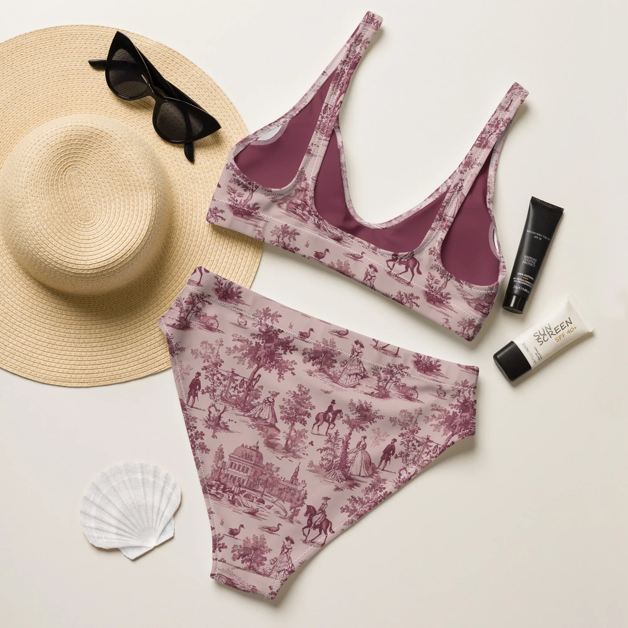 Toile de Paris Recycled High-Waisted Bikini - The Global Wanderer