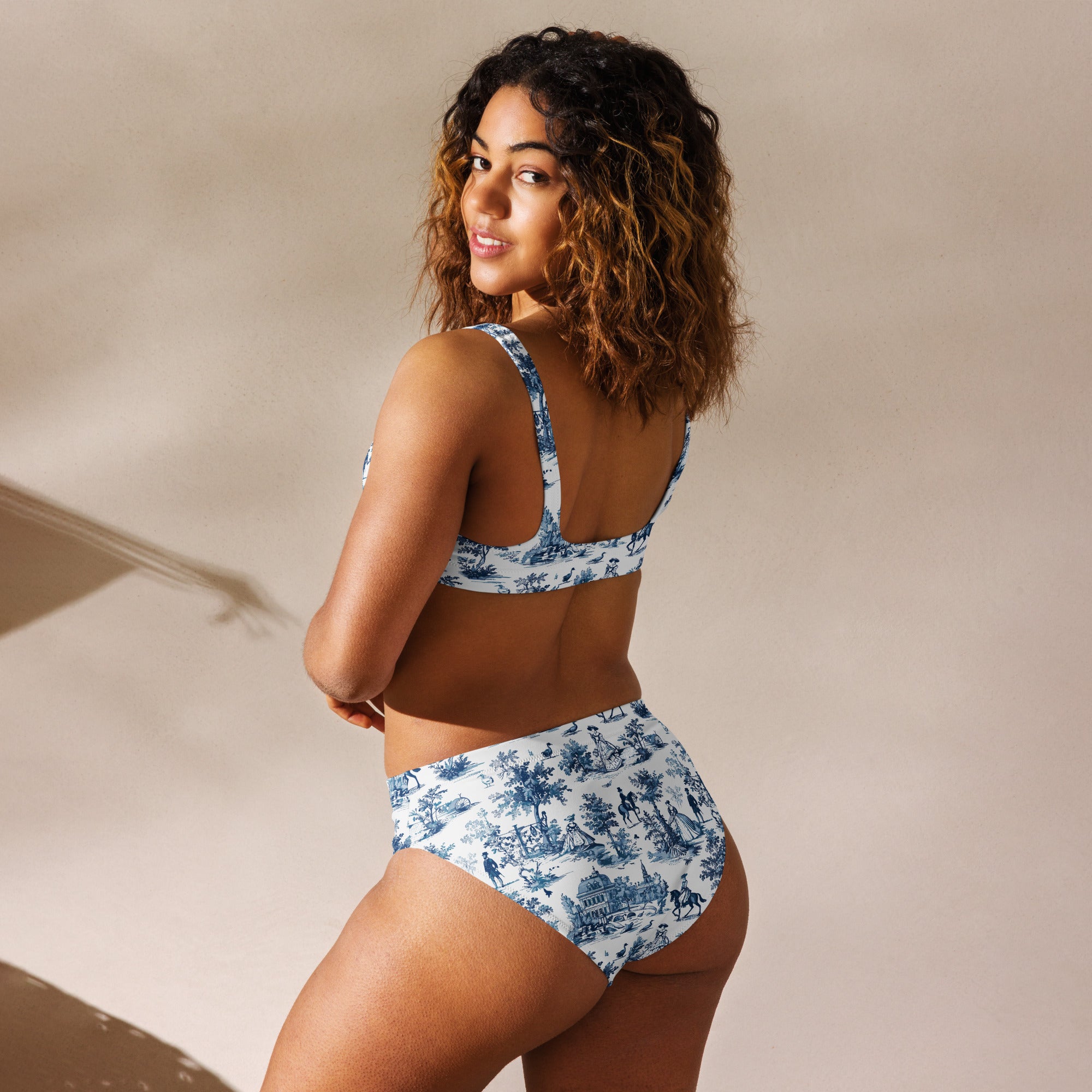 Toile de Versailles Recycled High-Waisted Bikini - The Global Wanderer