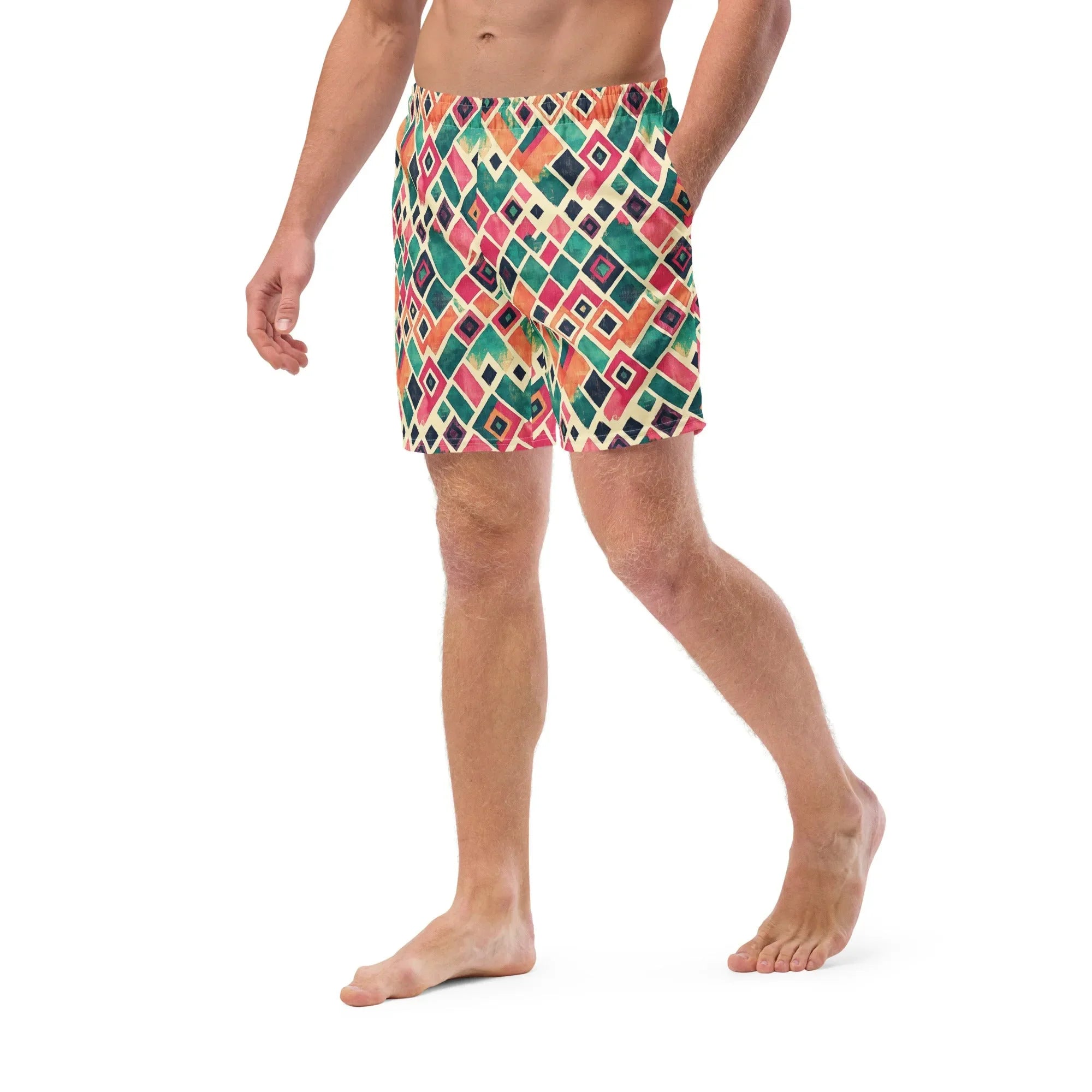 Turkish Kilim Recycled Men's Swim Trunks - The Global Wanderer