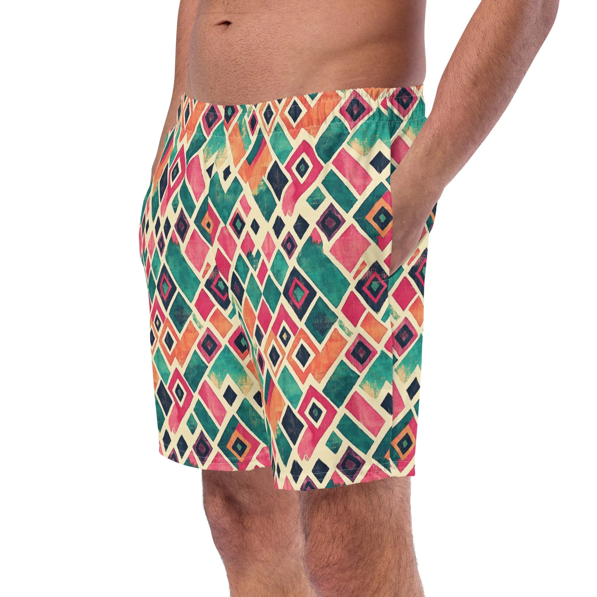 Turkish Kilim Recycled Men's Swim Trunks - The Global Wanderer