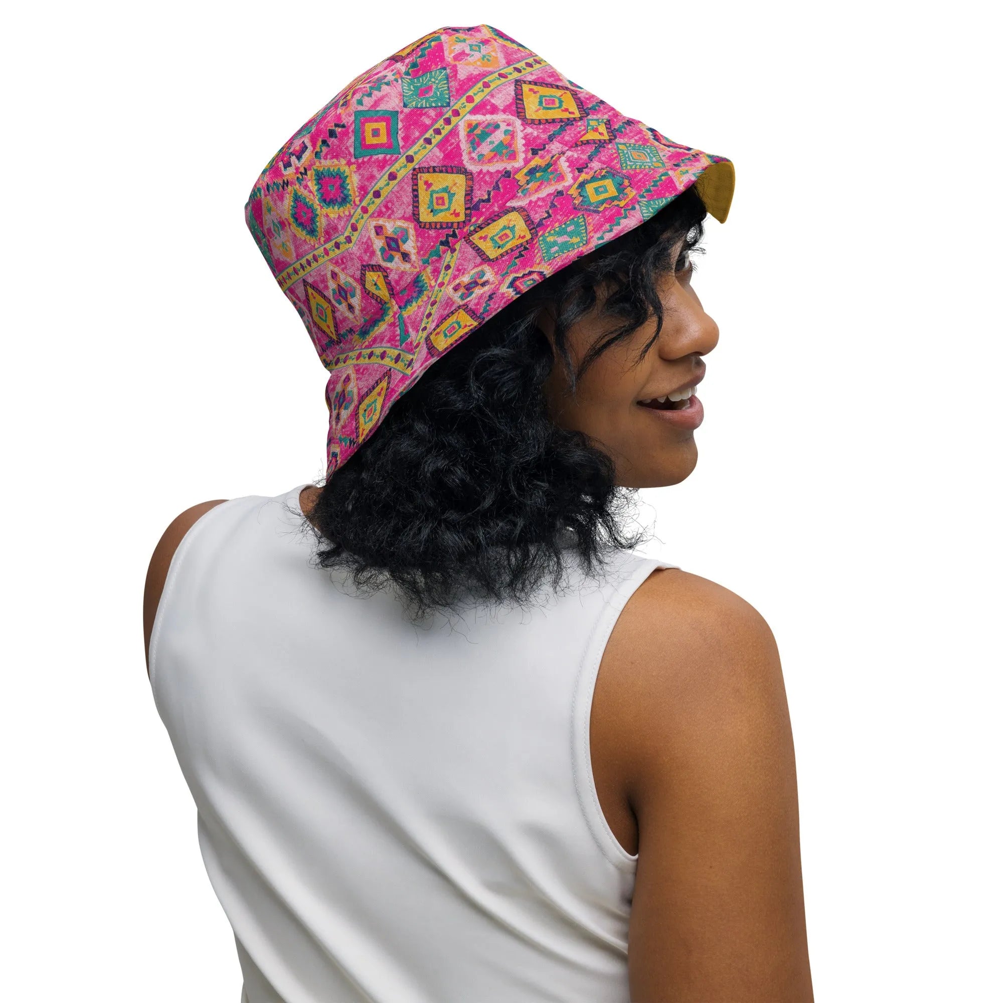 Turkish Kilim Reversible Bucket Hat - The Global Wanderer