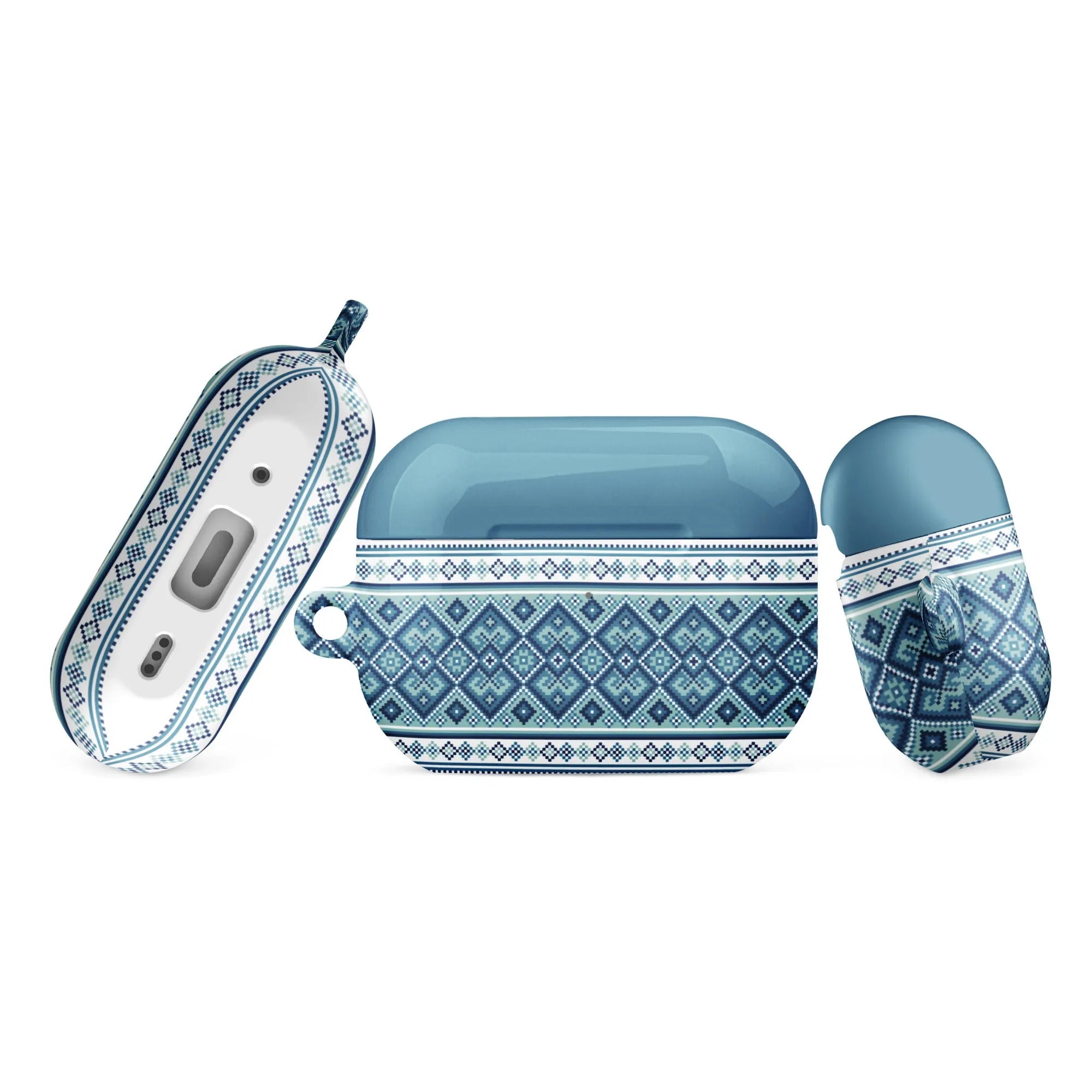 Ukrainian Vyshyvanka AirPod Pro 2 Case - Blue - The Global Wanderer