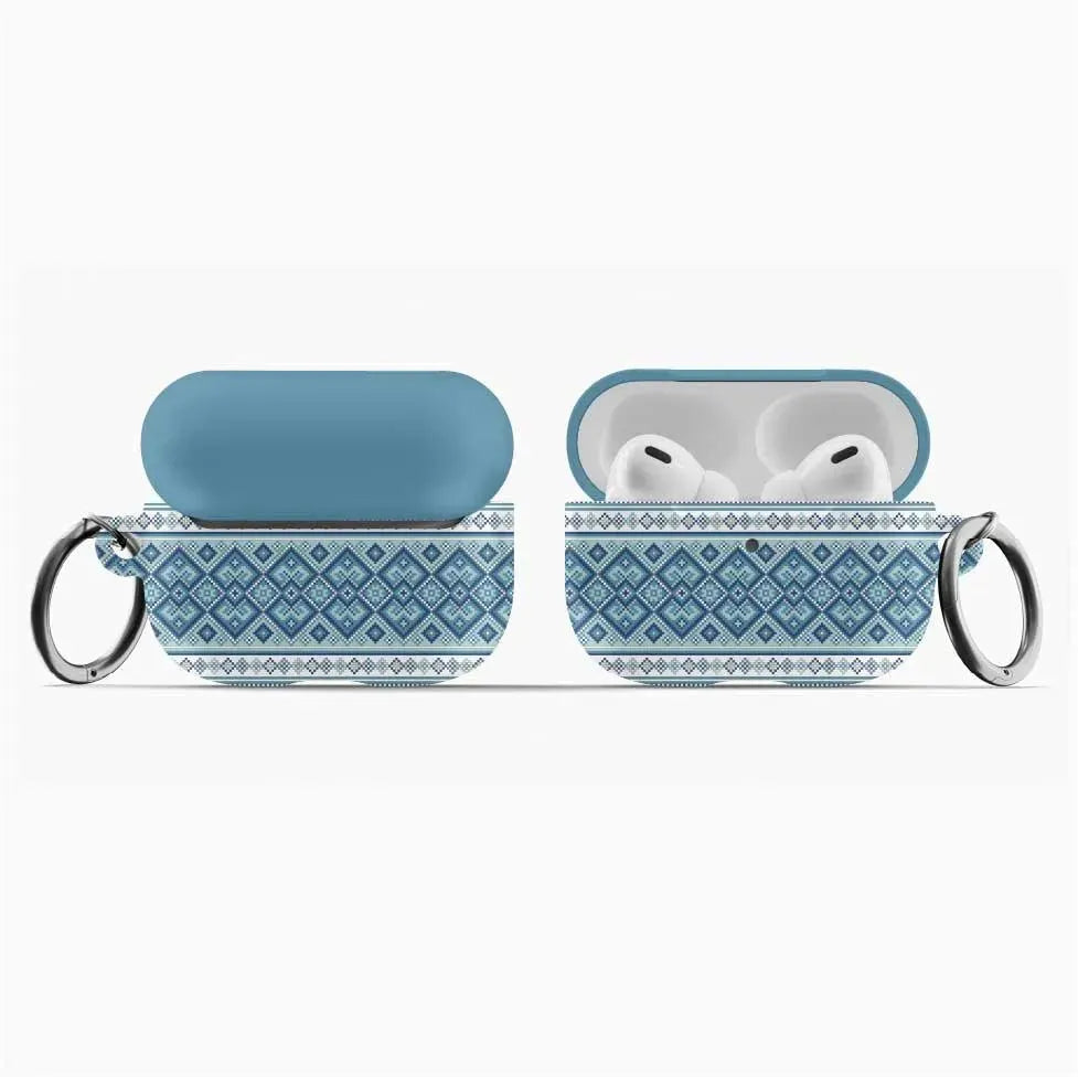Ukrainian Vyshyvanka AirPod Pro Case - Blue - The Global Wanderer