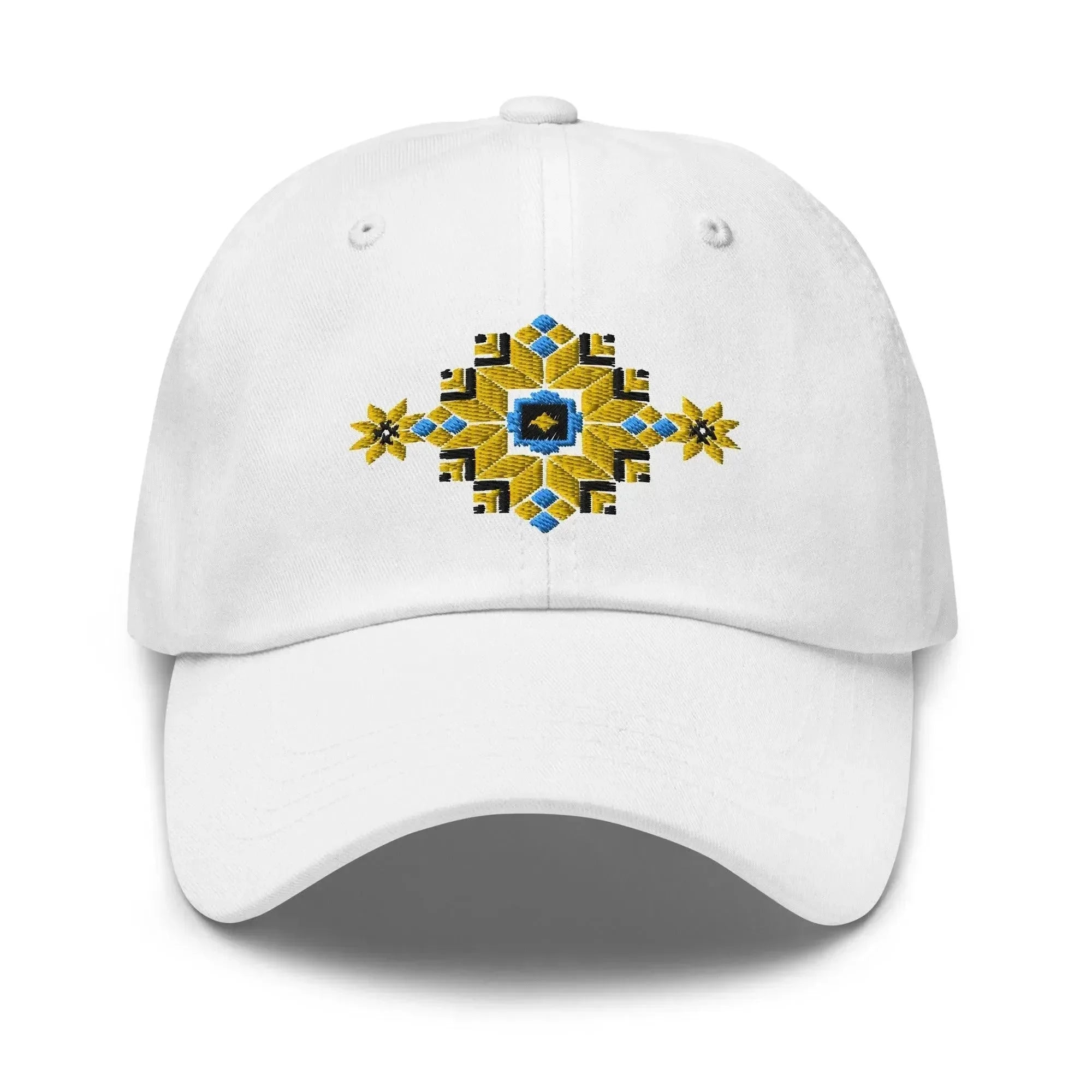 Ukrainian Vyshyvanka Motif Embroidered Dad Hat - The Global Wanderer