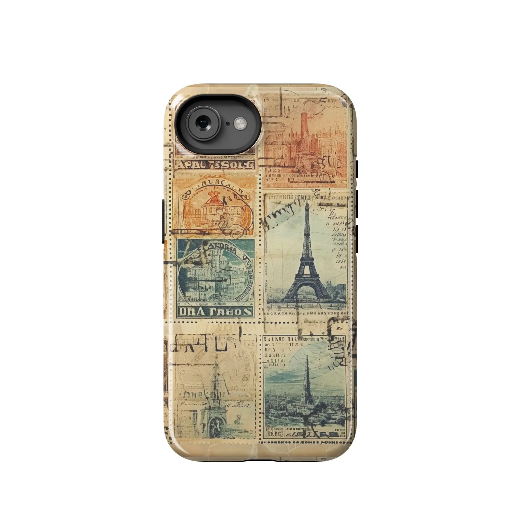 Vintage Travel Stamps Tough MagSafe iPhone® Case - The Global Wanderer