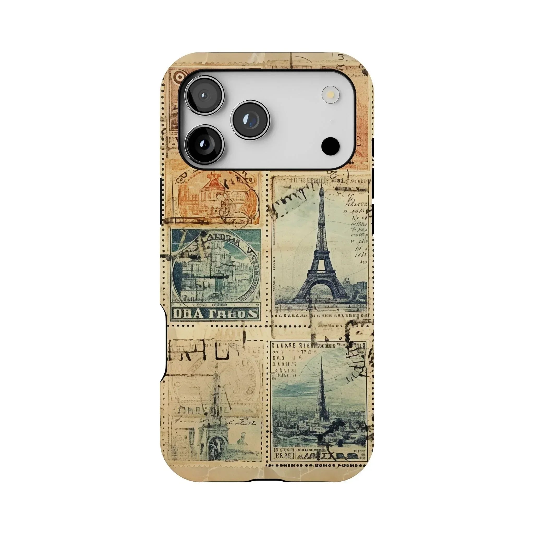 Vintage Travel Stamps Tough MagSafe iPhone Case - The Global Wanderer