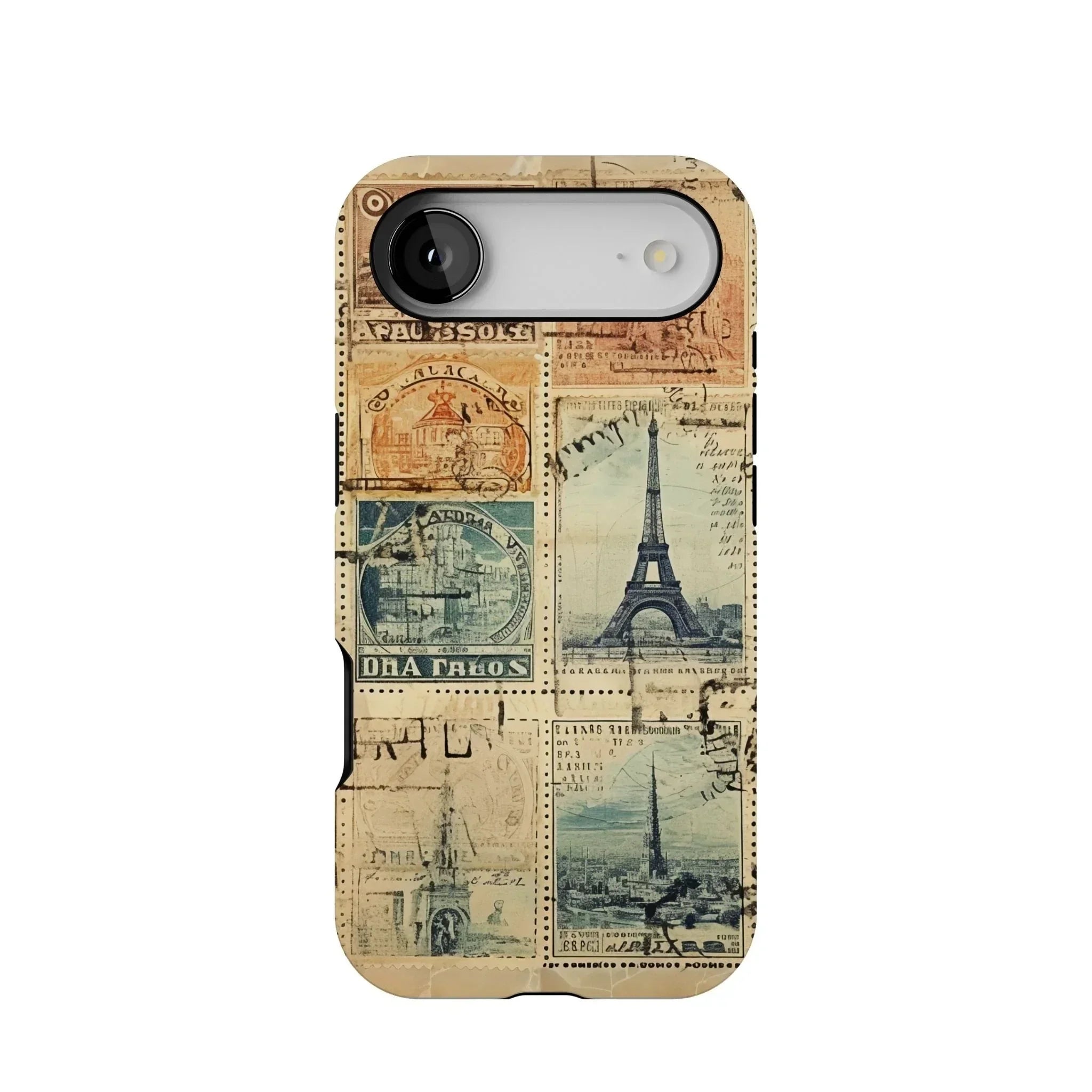Vintage Travel Stamps Tough MagSafe iPhone Case - The Global Wanderer