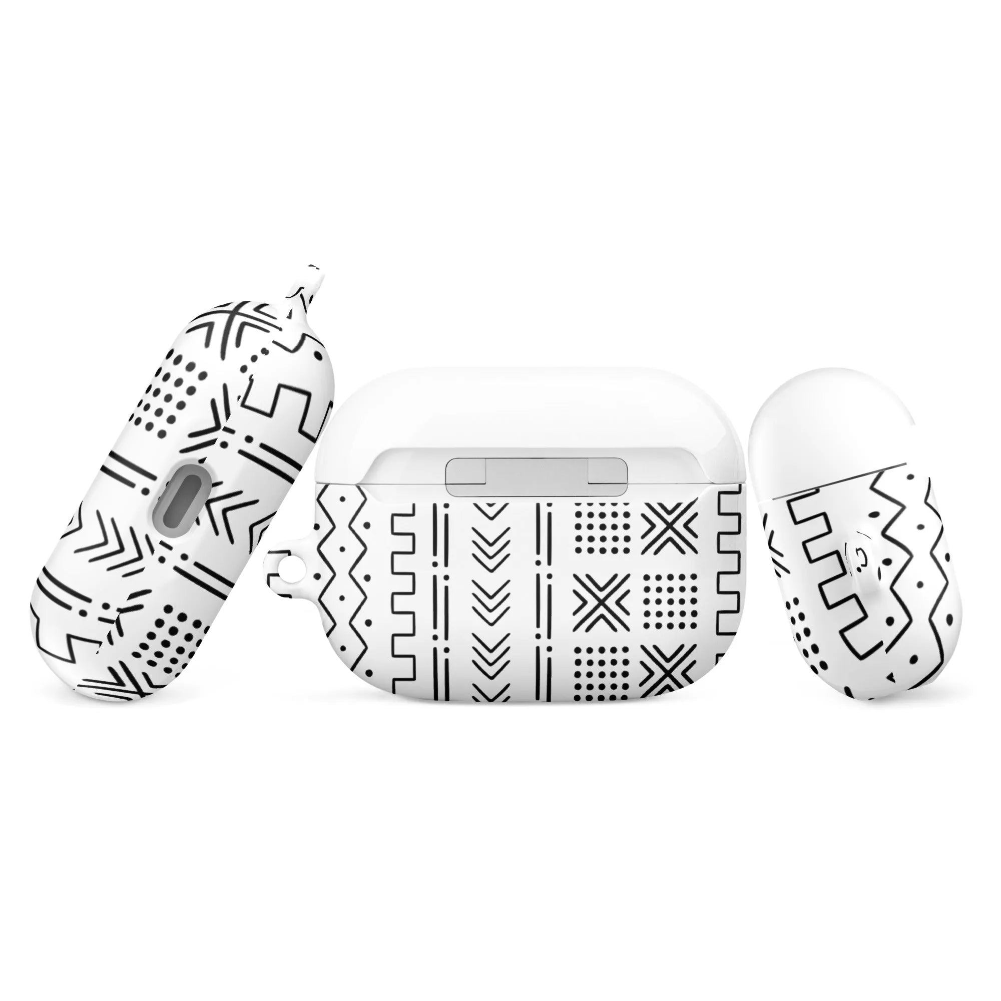 White Mud Cloth AirPod Pro Case - The Global Wanderer