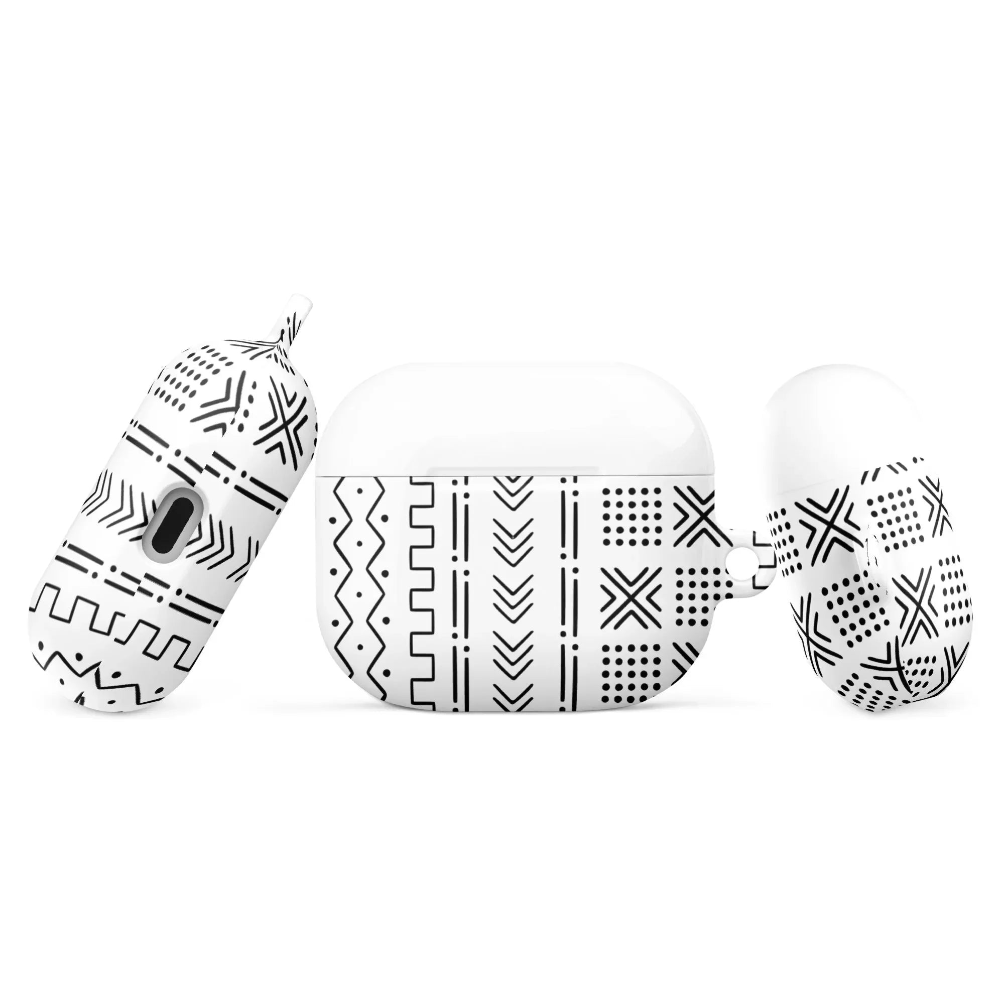 White Mud Cloth AirPod 3 Case - The Global Wanderer
