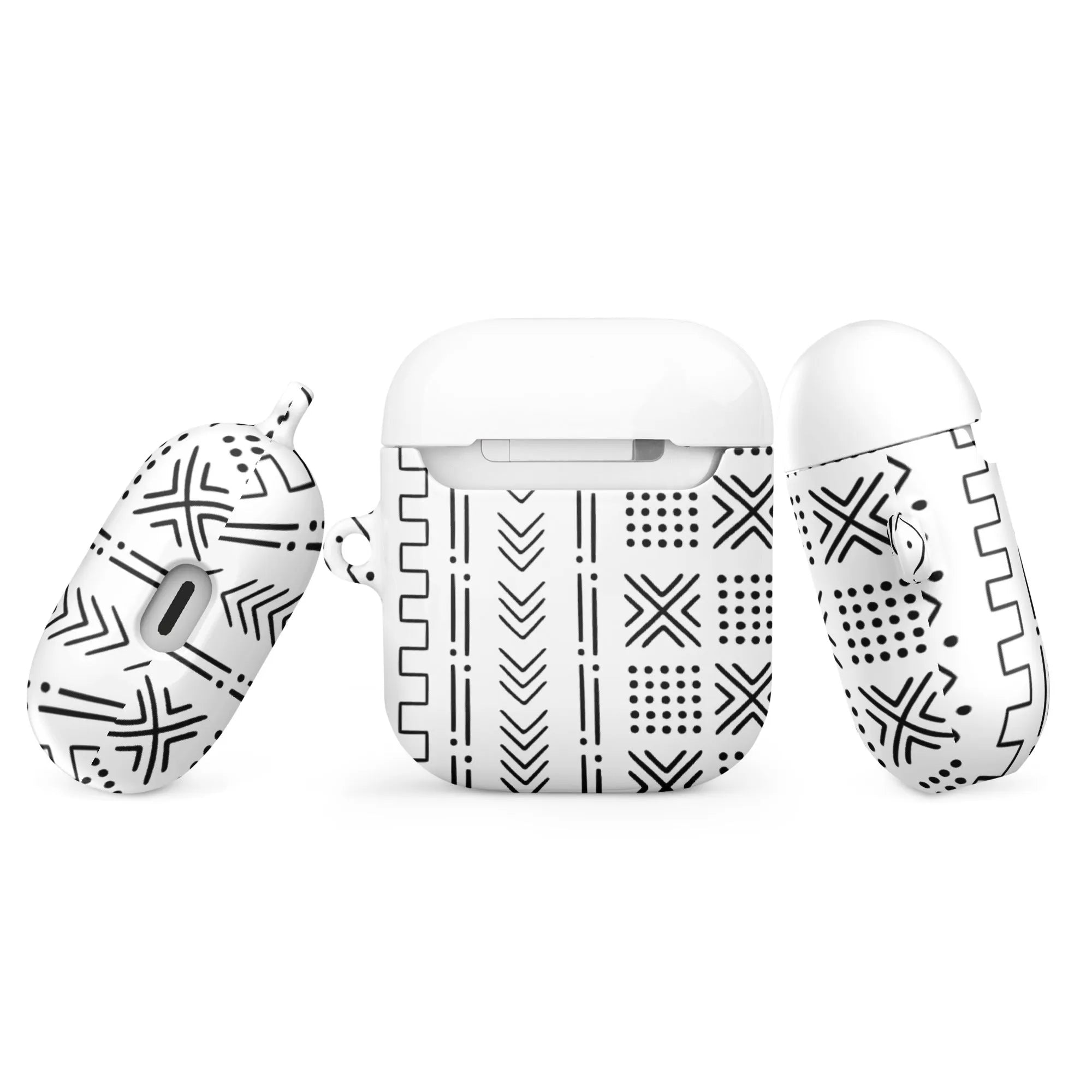 White Mud Cloth AirPod Case - The Global Wanderer
