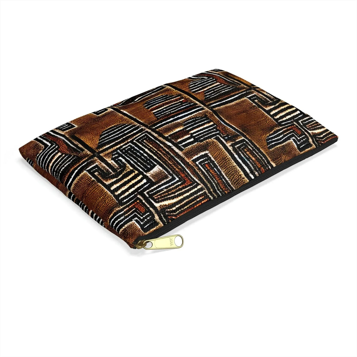 Cocoa Lines Mud Cloth Flat Pouch - The Global Wanderer