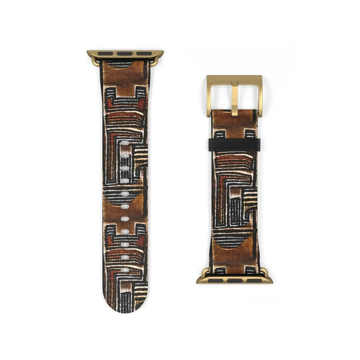 Cocoa Lines Mud Cloth Apple Watch Band - The Global Wanderer