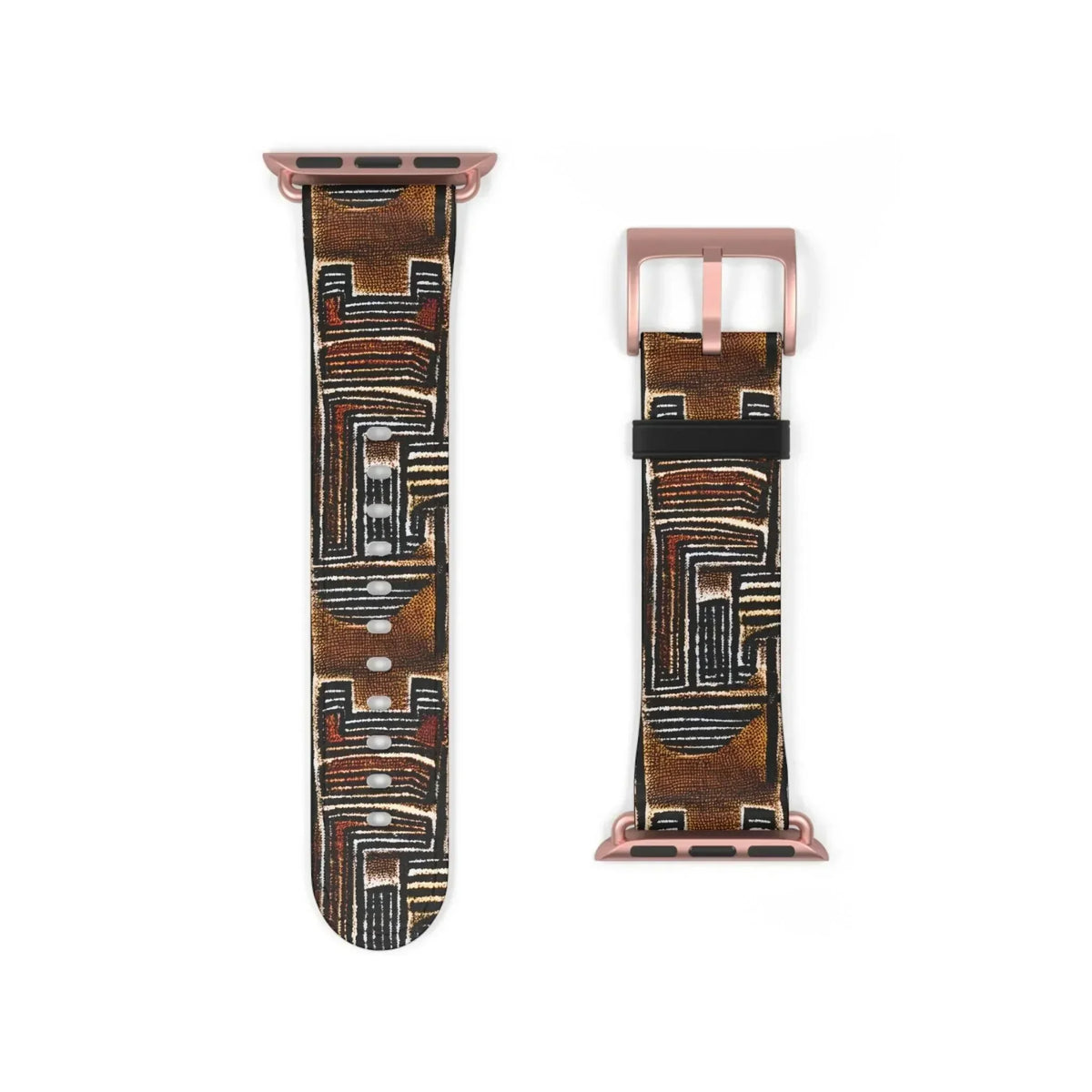 Cocoa Lines Mud Cloth Apple Watch Band - The Global Wanderer