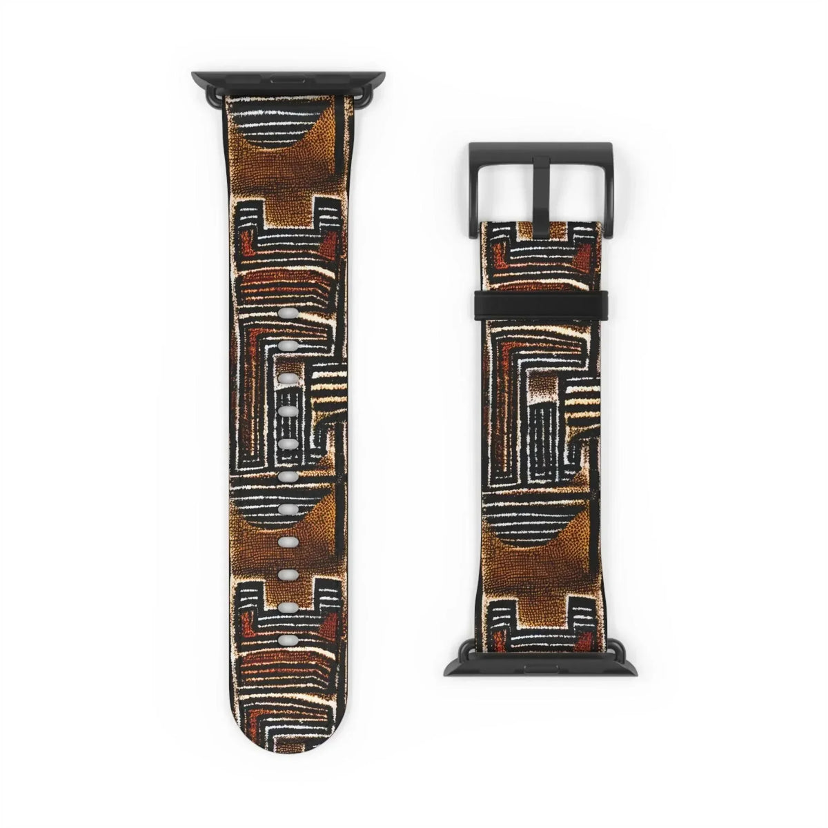 Cocoa Lines Mud Cloth Apple Watch Band - The Global Wanderer