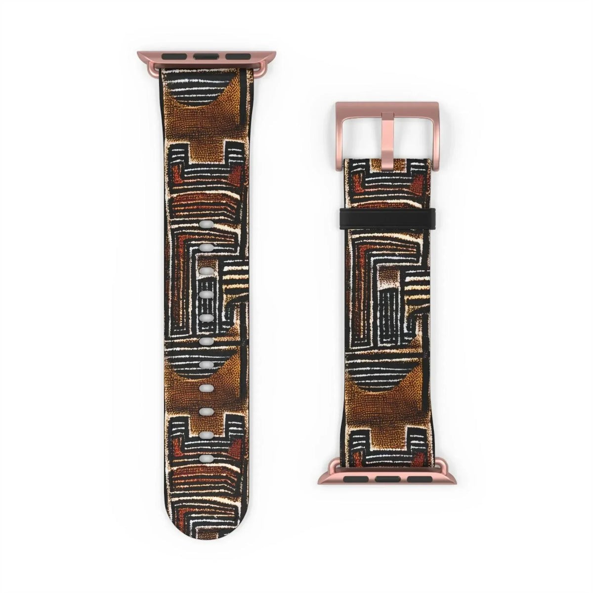 Cocoa Lines Mud Cloth Apple Watch Band - The Global Wanderer