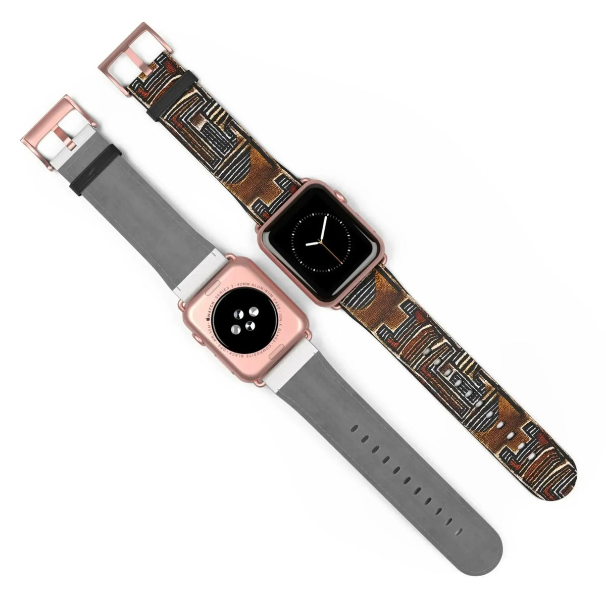 Cocoa Lines Mud Cloth Apple Watch Band - The Global Wanderer
