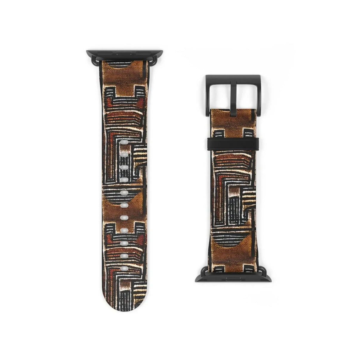 Cocoa Lines Mud Cloth Apple Watch Band - The Global Wanderer