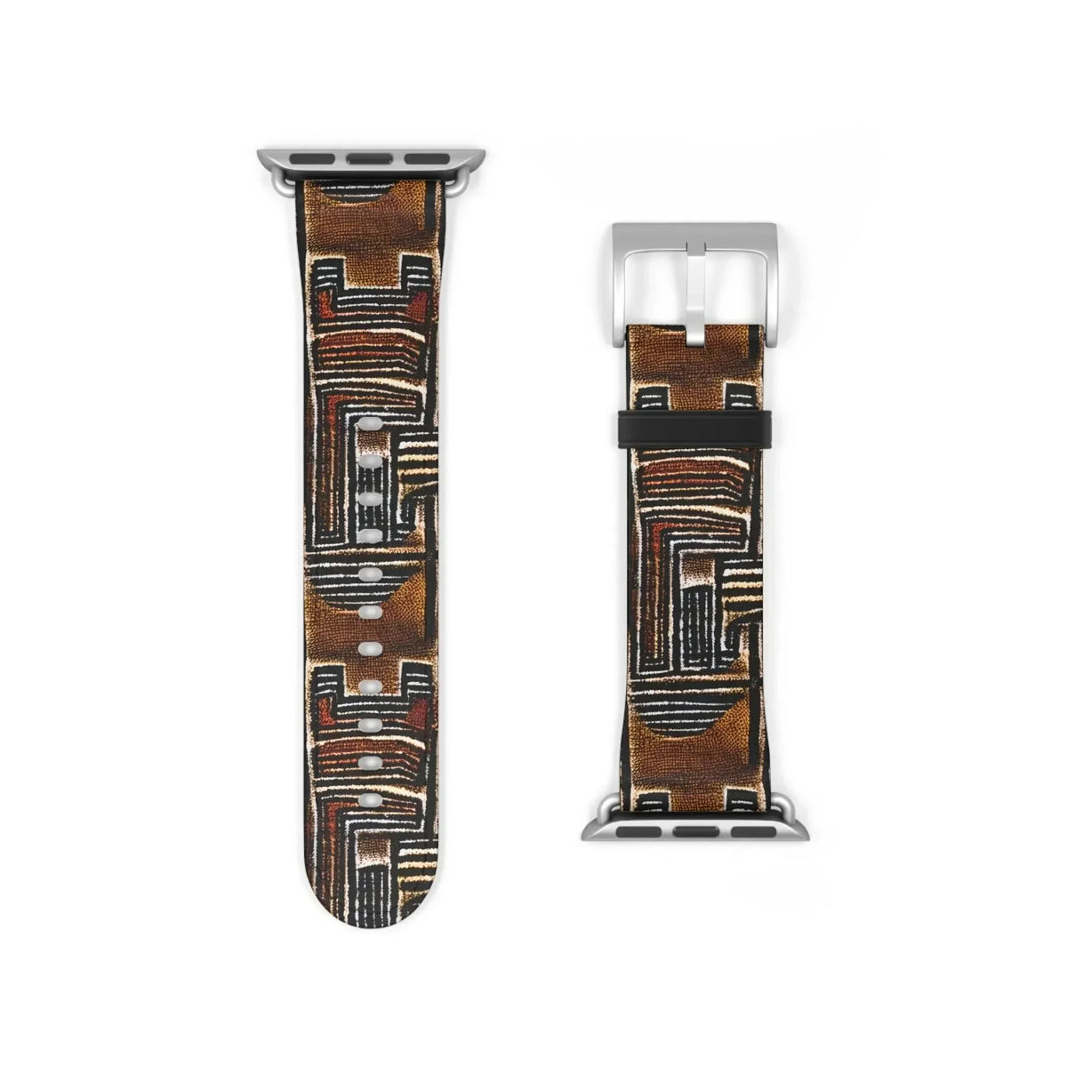 Cocoa Lines Mud Cloth Apple Watch Band - The Global Wanderer