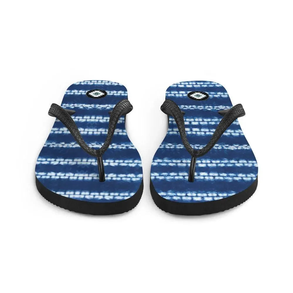Japanese Shibori Print Flip Flops - The Global Wanderer