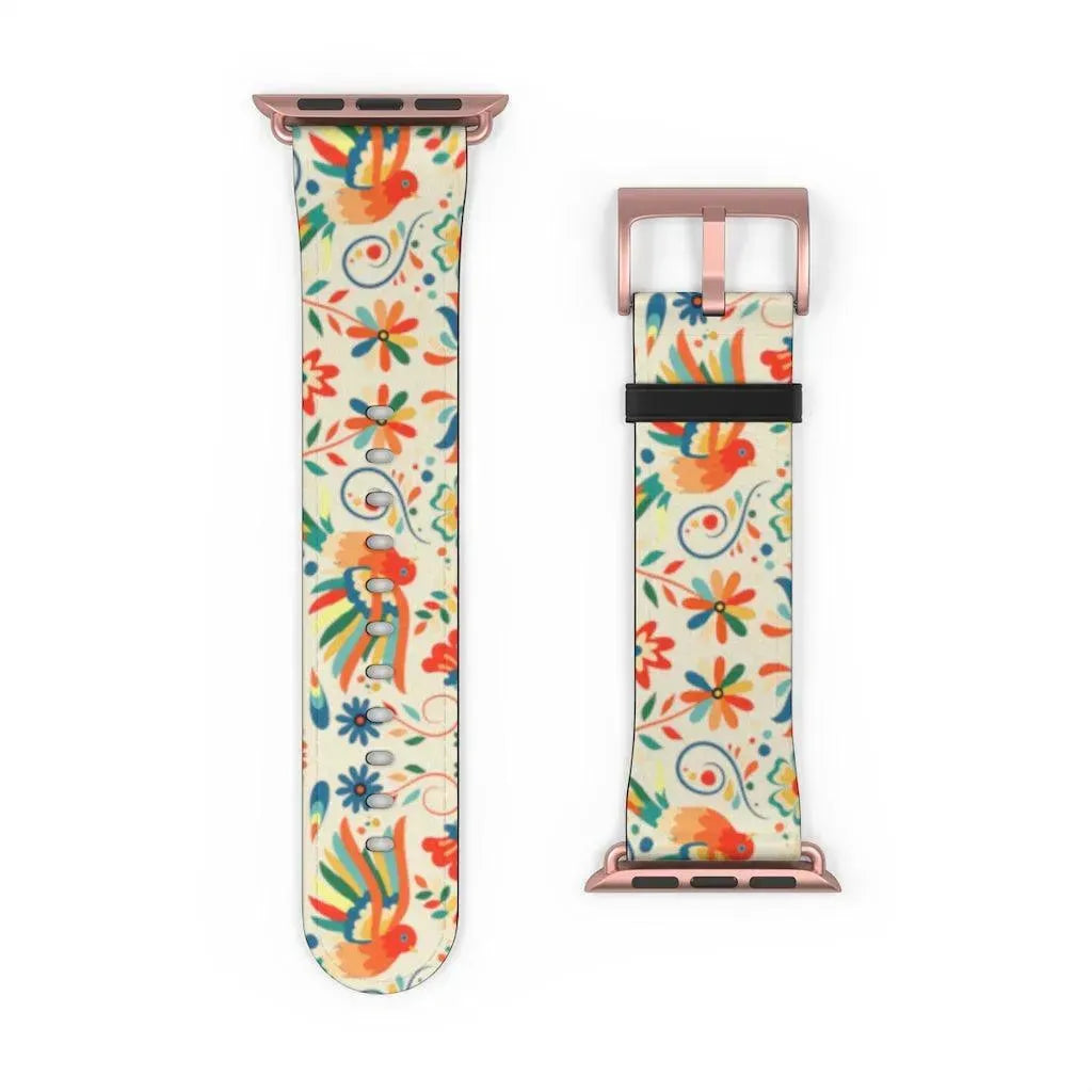 Mexican Otomi Print Watch Band - The Global Wanderer