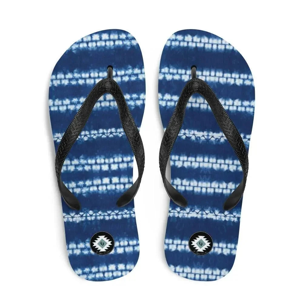 Osaka Wave Shibori Flip Flops - The Global Wanderer