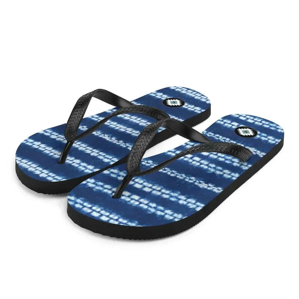 Osaka Wave Shibori Flip Flops - The Global Wanderer
