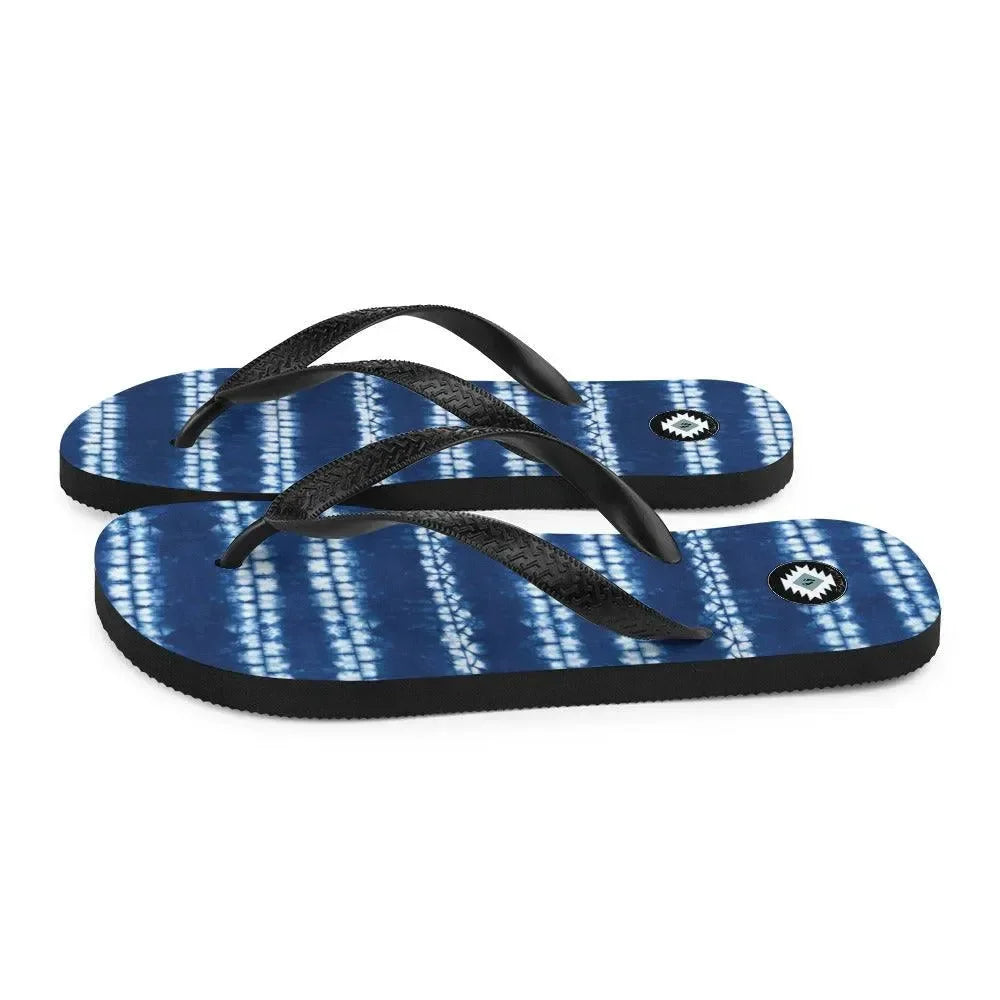 Osaka Wave Shibori Flip Flops - The Global Wanderer