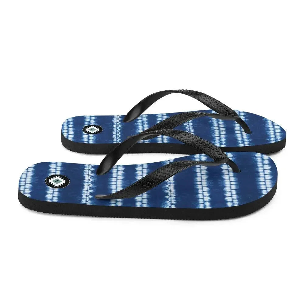 Osaka Wave Shibori Flip Flops - The Global Wanderer