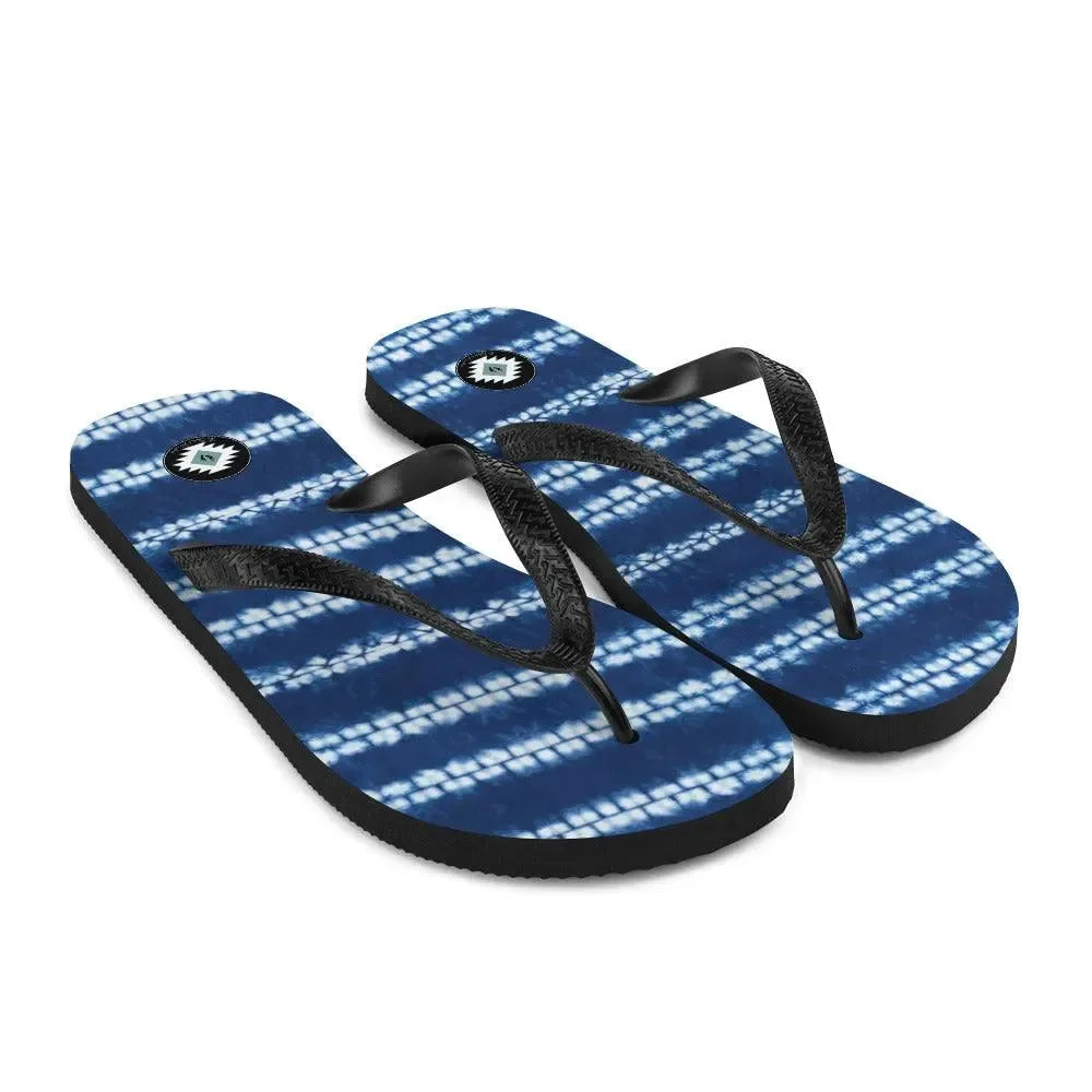 Osaka Wave Shibori Flip Flops - The Global Wanderer