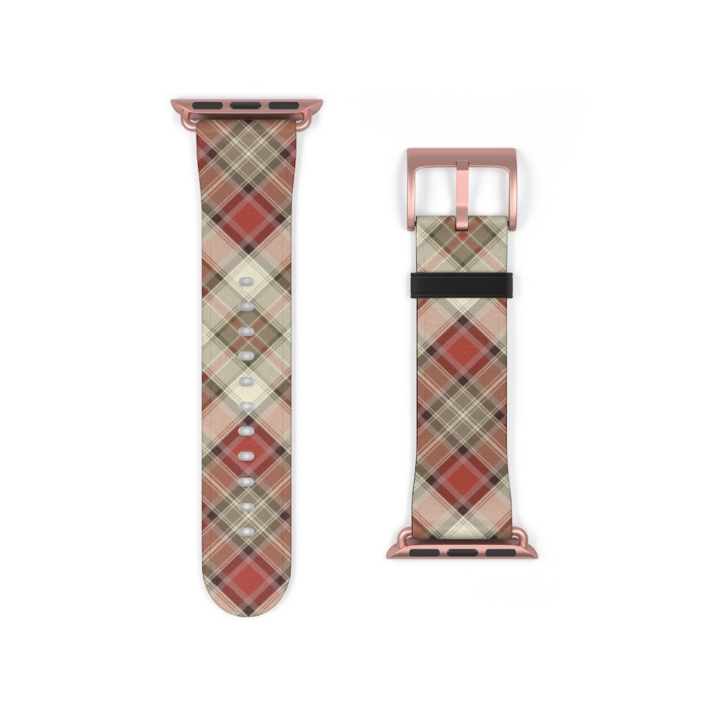 Red Scottish Plaid Watch Band - The Global Wanderer