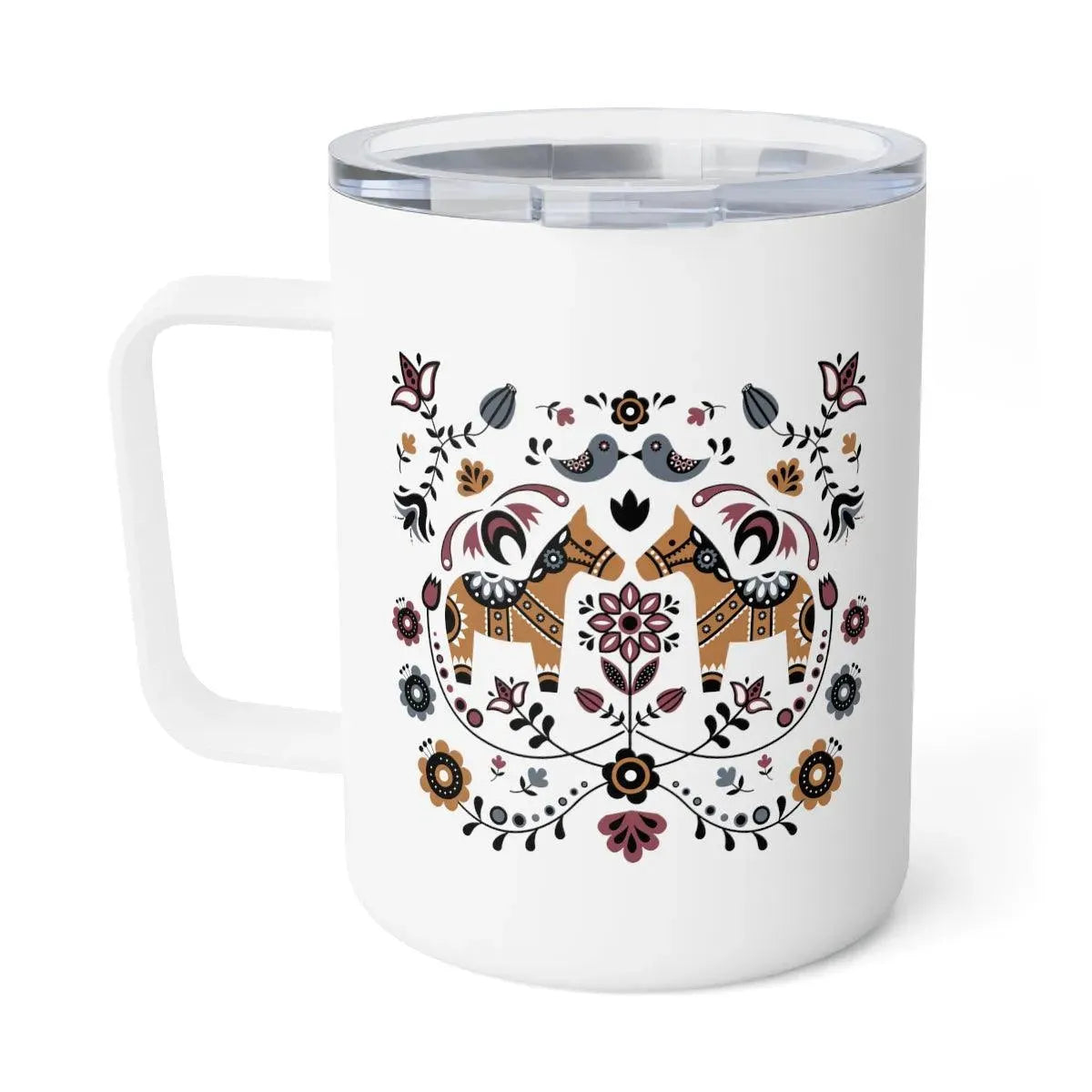 Swedish Dala Horse Insulated Coffee Mug - The Global Wanderer