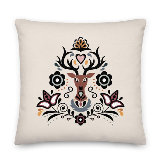 Swedish Deer Throw Pillow - The Global Wanderer
