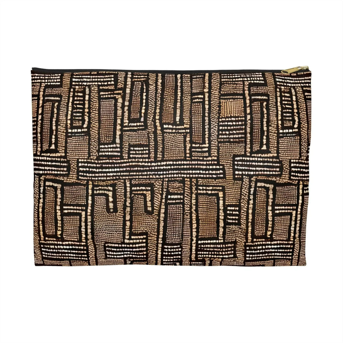Terra Stripes Mud Cloth Flat Pouch - The Global Wanderer