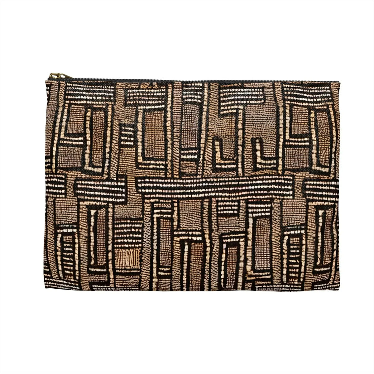 Terra Stripes Mud Cloth Flat Pouch - The Global Wanderer