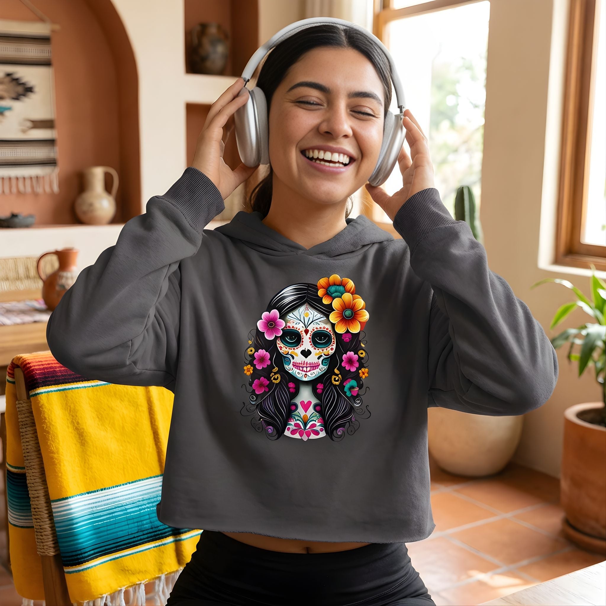 Printed Cropped Hoodies