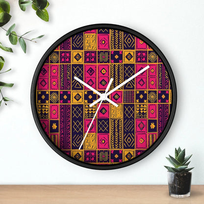 Ghanaian Kente Cloth Wall Clock