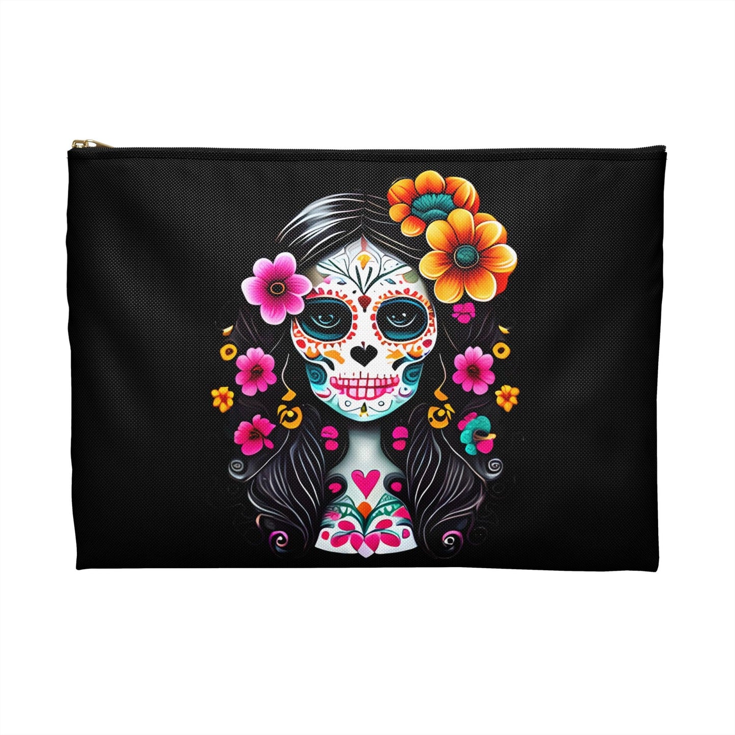 Mexican La Catrina Black Pouch - The Global Wanderer