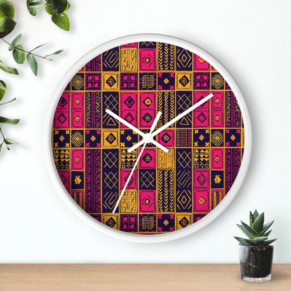 Ghanaian Kente Cloth Wall Clock