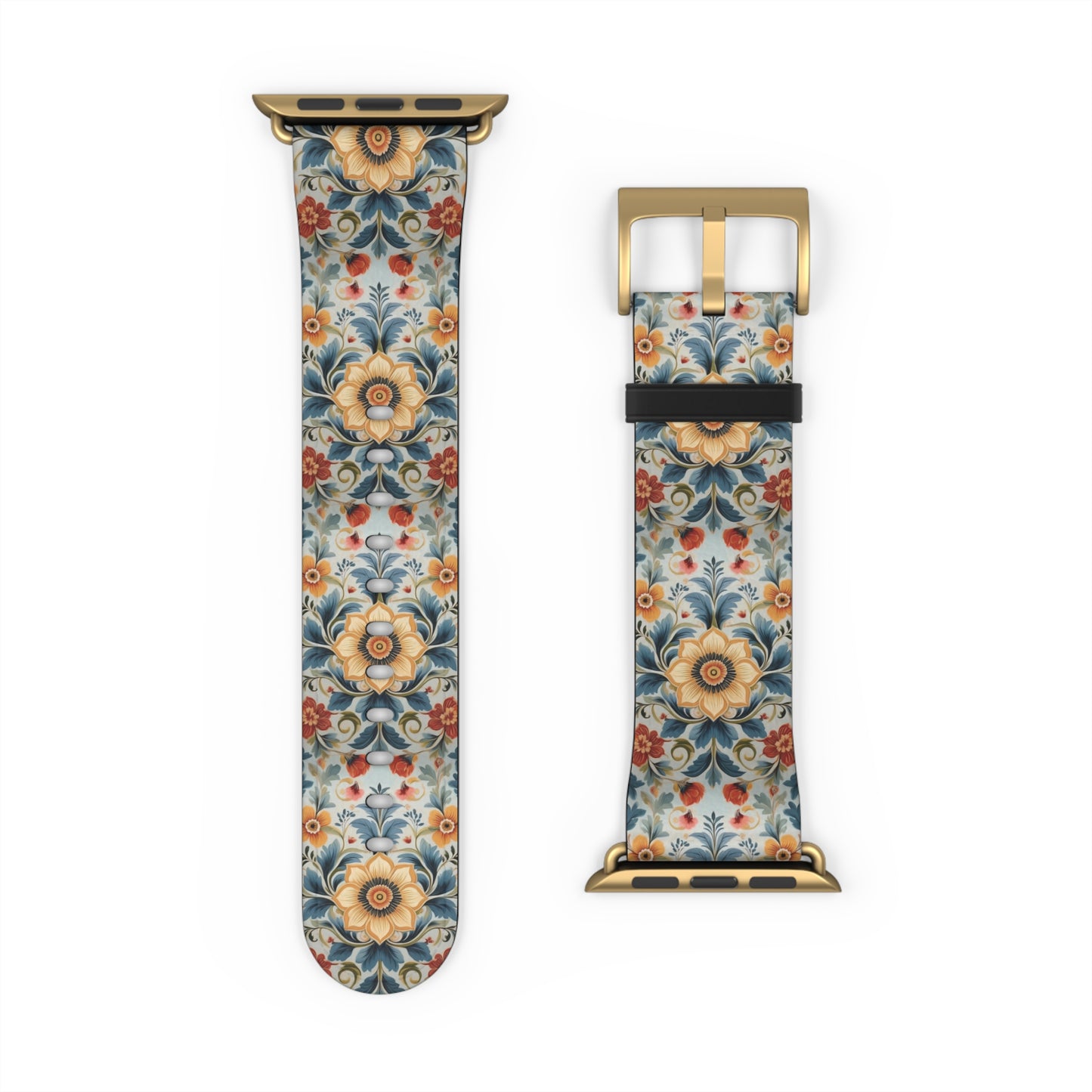 Norwegian Rosemaling Watch Band