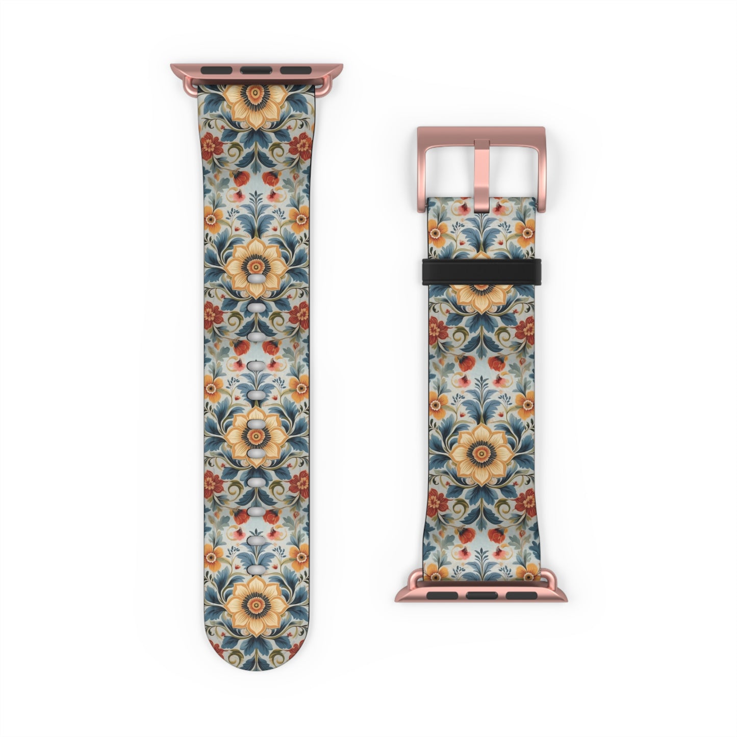 Norwegian Rosemaling Watch Band