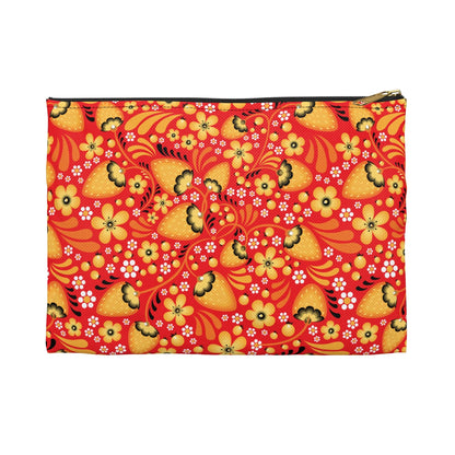 Russian Red Khokhloma Print Pouch