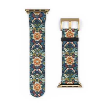 Norwegian Rosemaling Watch Band